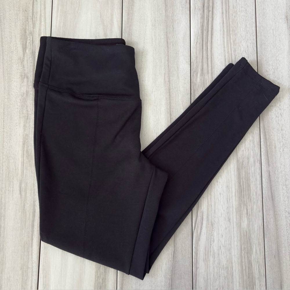 Apt 9 Black Front Seam Leggings Medium High Rise Pintuck Tapered Ponte Trouser